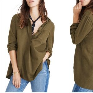 Madewell Ex-Boyfriend Button Back Flannel | Olive
